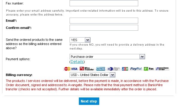 Avangate Purchase Order